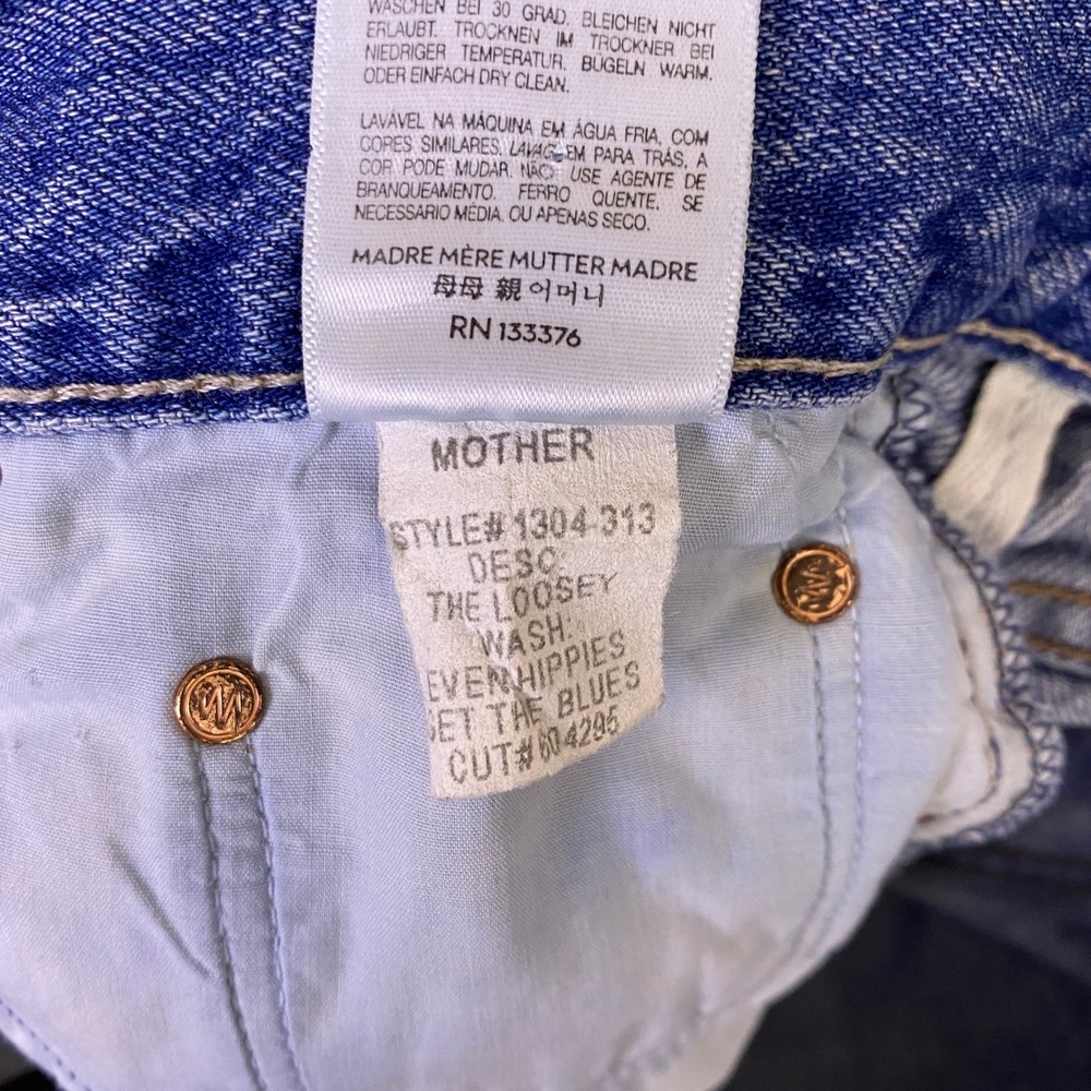 Mother The Loosey Jeans Women's Tag 25 (Fit 28) Hippies Get the Blues Blue * - Picture 4 of 16